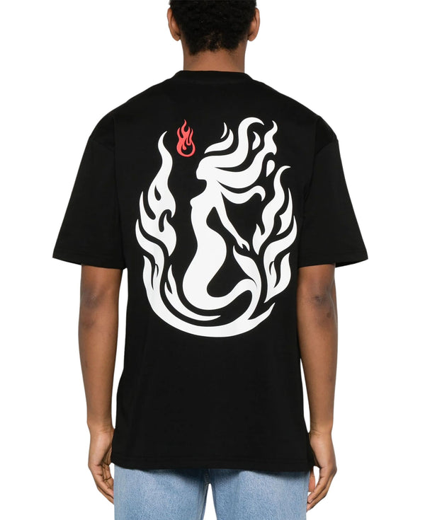 BLACK T-SHIRT WITH MERMAID VISION PRINT