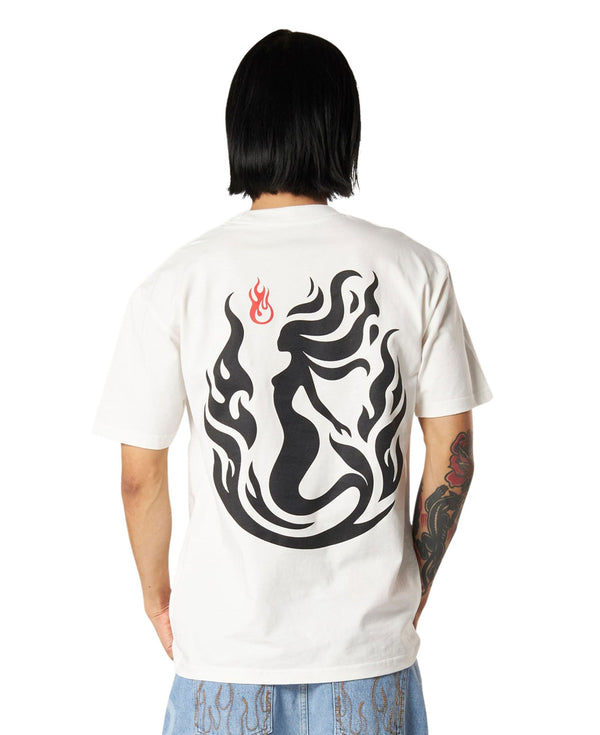 OFF WHITE T-SHIRT WITH MERMAID VISION PRINT