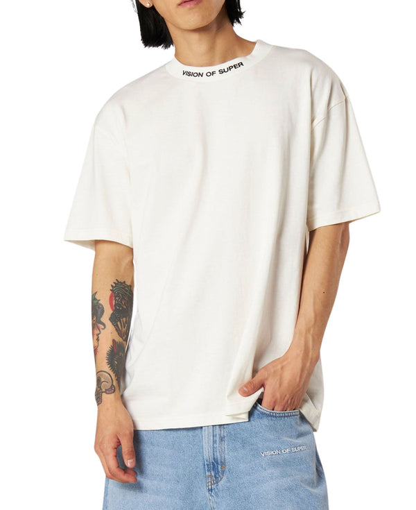 OFF WHITE T-SHIRT WITH BREAKING VISION PRINT