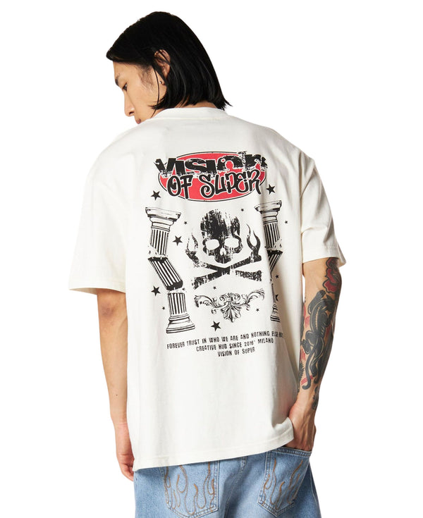 OFF WHITE T-SHIRT WITH BREAKING VISION PRINT