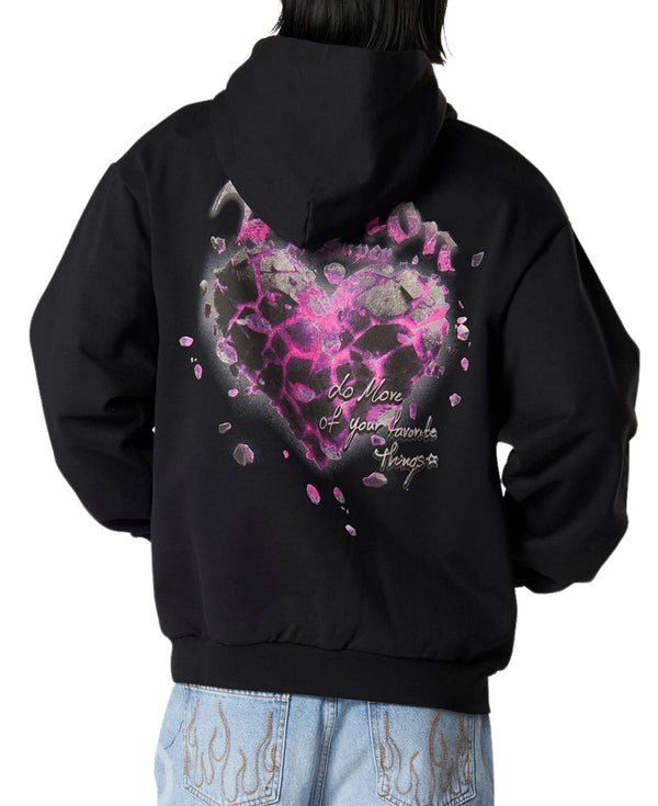 BLACK HOODIE WITH EXPLOSION LOVE PRINT